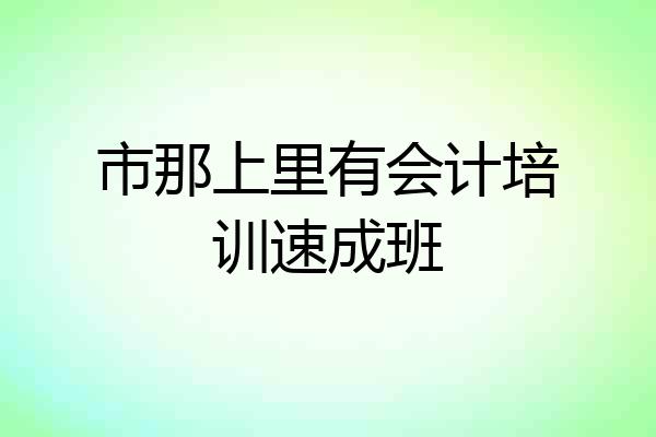 市那上里有会计培训速成班