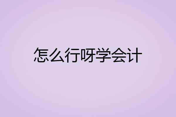 怎么行呀学会计