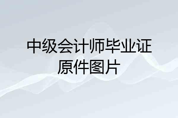 中级会计师毕业证原件图片