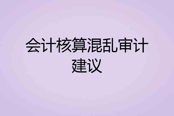 会计核算混乱审计建议