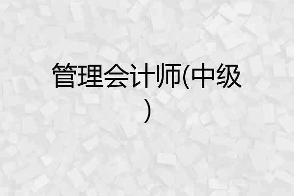 管理会计师(中级)