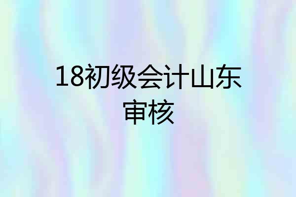 18初级会计山东审核