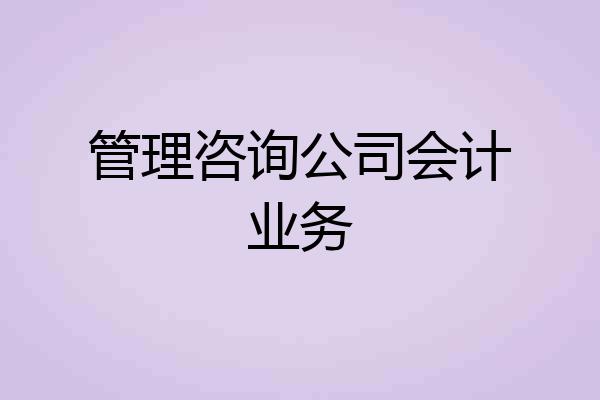 管理咨询公司会计业务