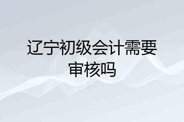辽宁初级会计需要审核吗