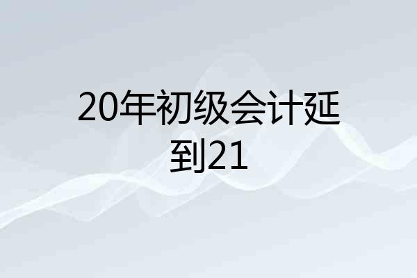 20年初级会计延到21