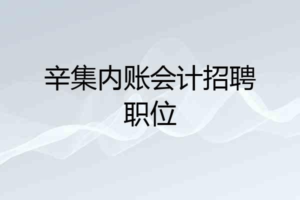 辛集内账会计招聘职位