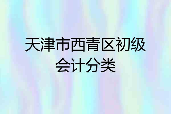 天津市西青区初级会计分类