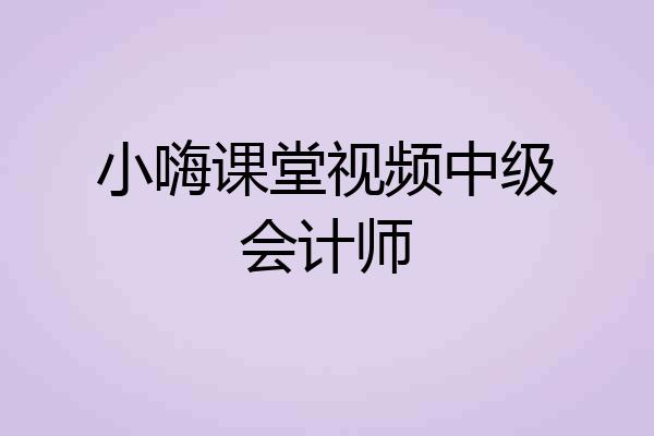 小嗨课堂视频中级会计师