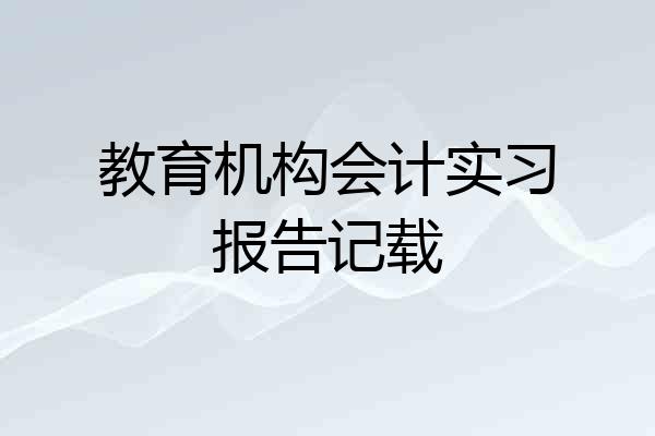 教育机构会计实习报告记载