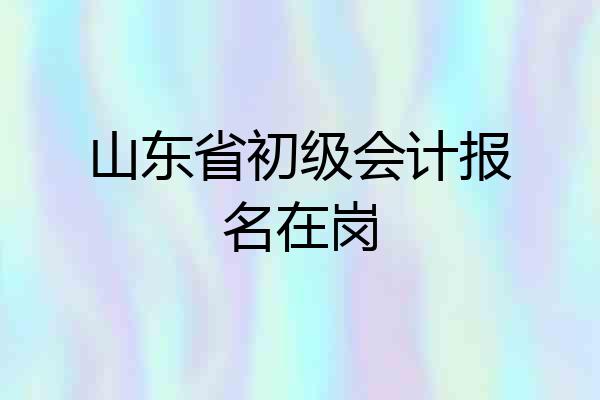 山东省初级会计报名在岗