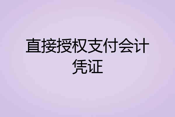 直接授权支付会计凭证