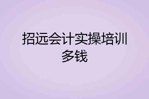 招远会计实操培训多钱