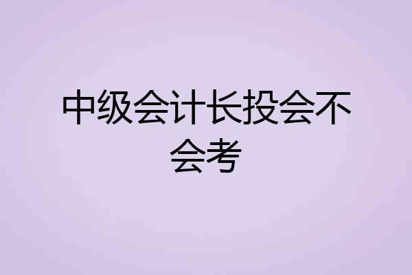 中级会计长投会不会考