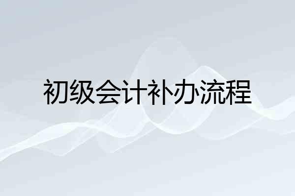 初级会计补办流程