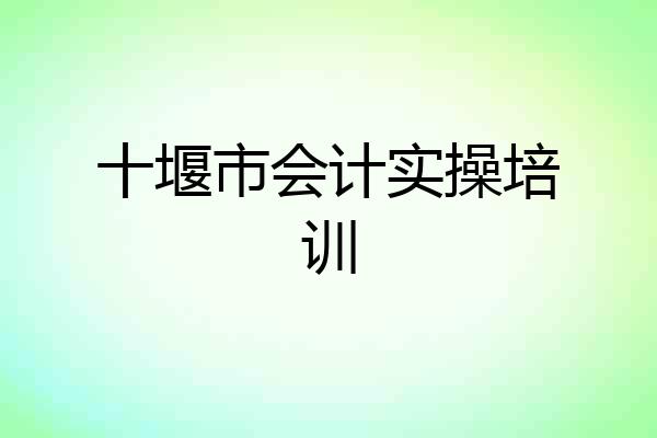 十堰市会计实操培训