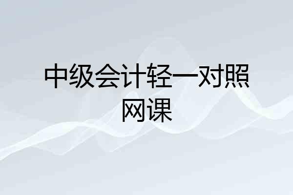 中级会计轻一对照网课