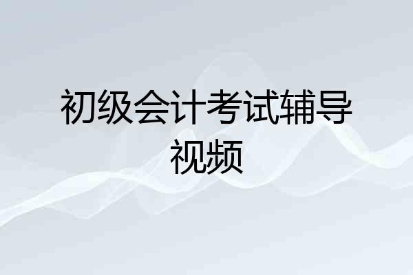 初级会计考试辅导视频