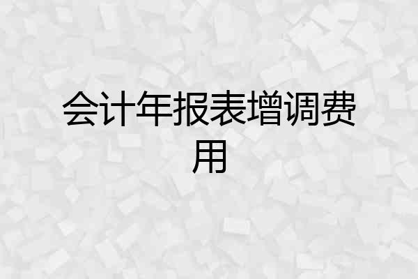 会计年报表增调费用
