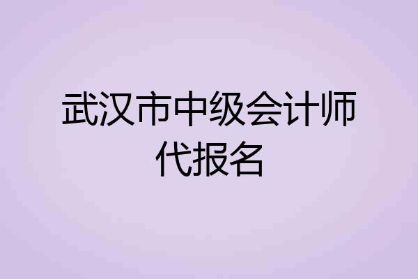 武汉市中级会计师代报名