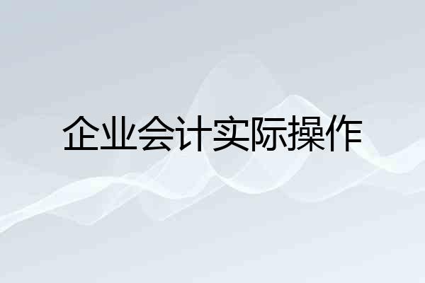 企业会计实际操作
