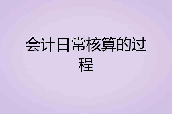 会计日常核算的过程