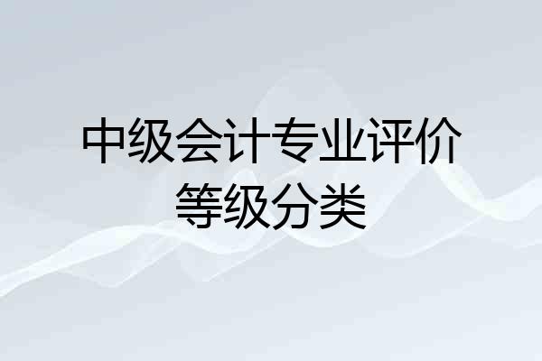 中级会计专业评价等级分类