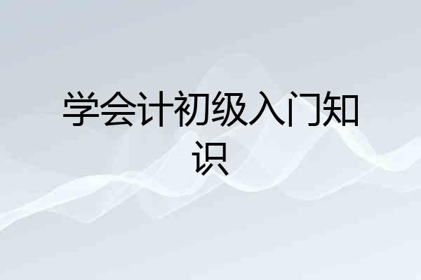 学会计初级入门知识