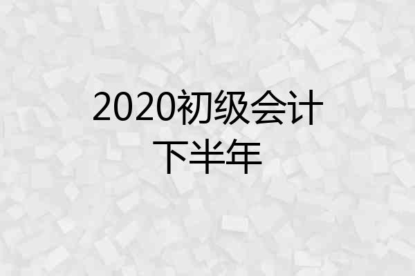 2020初级会计下半年