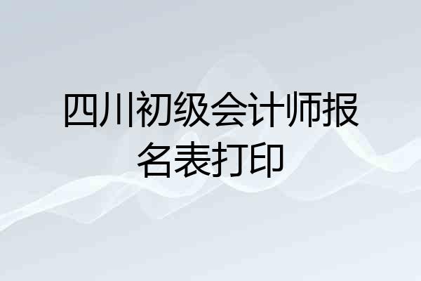 四川初级会计师报名表打印
