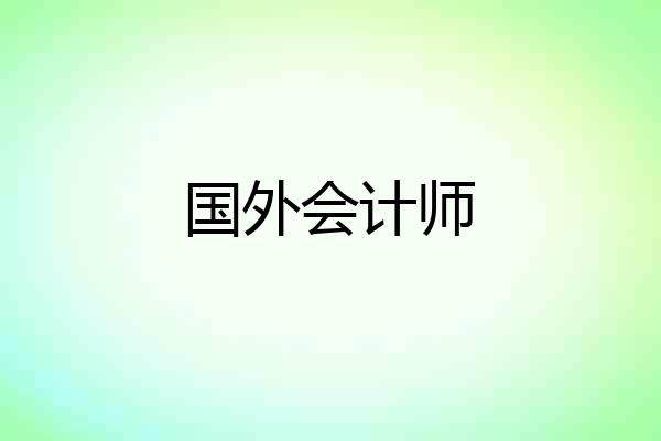 国外会计师