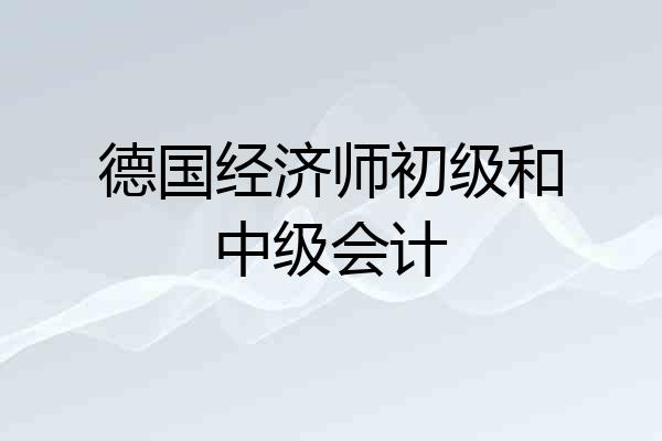 德国经济师初级和中级会计