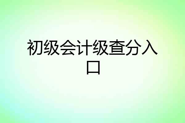 初级会计级查分入口