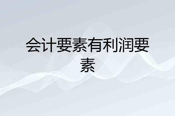 会计要素有利润要素