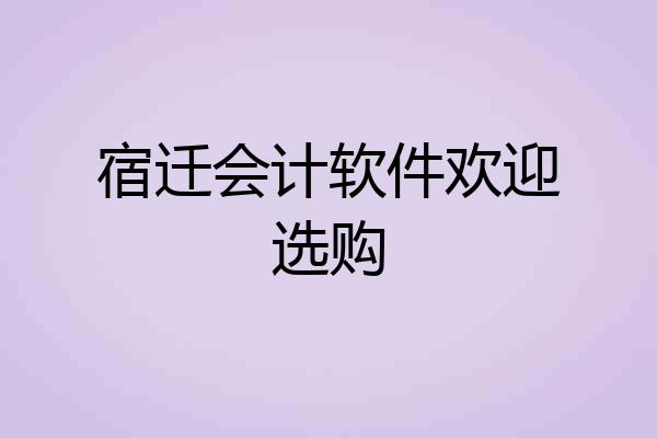 宿迁会计软件欢迎选购