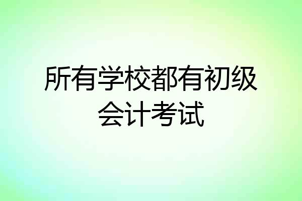所有学校都有初级会计考试
