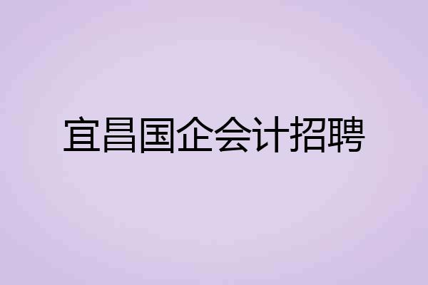 宜昌国企会计招聘