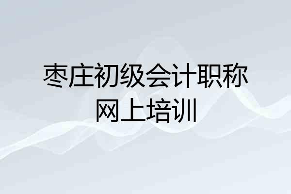 枣庄初级会计职称网上培训