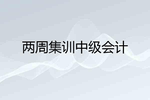 两周集训中级会计