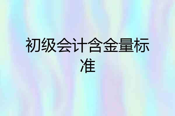 初级会计含金量标准