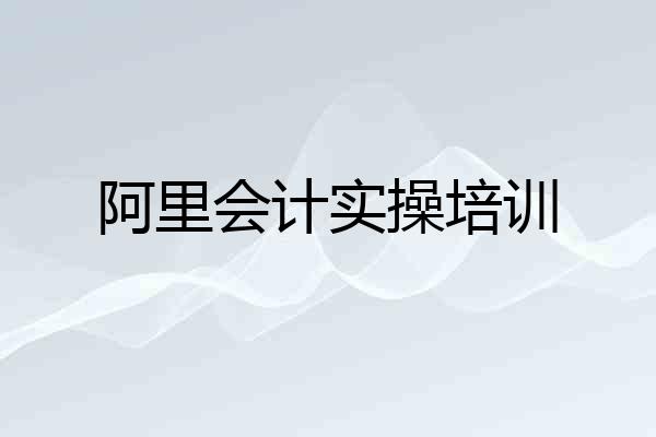 阿里会计实操培训