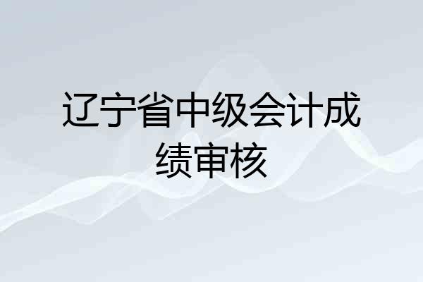 辽宁省中级会计成绩审核