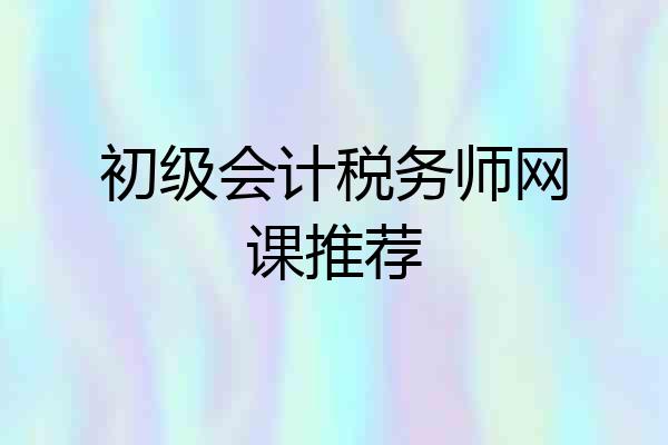初级会计税务师网课推荐