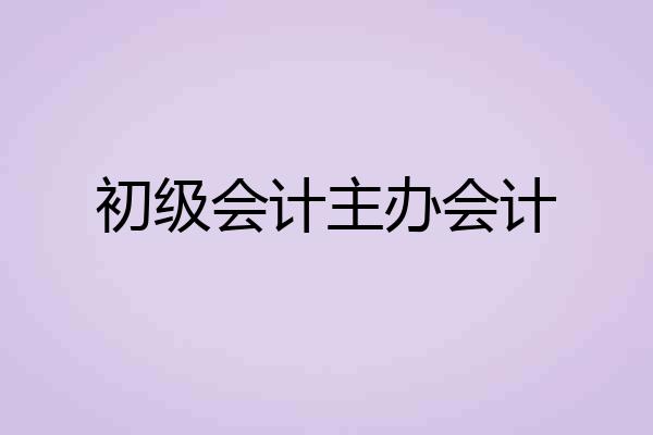 初级会计主办会计