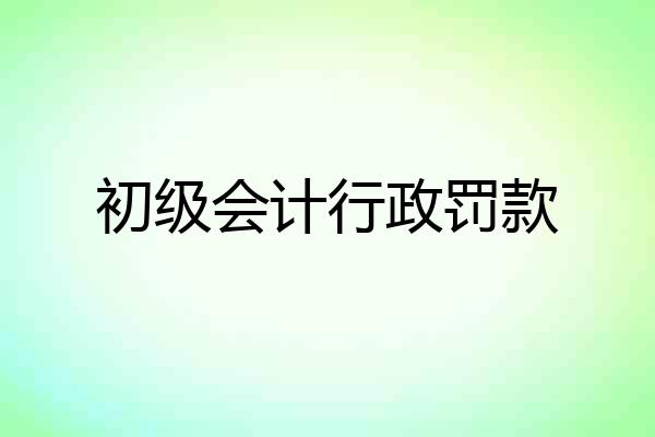初级会计行政罚款