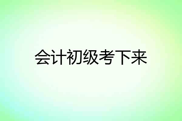 会计初级考下来