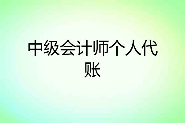 中级会计师个人代账
