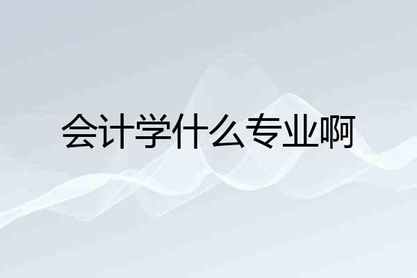 会计学什么专业啊