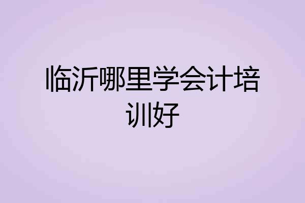 临沂哪里学会计培训好