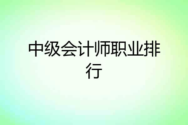 中级会计师职业排行