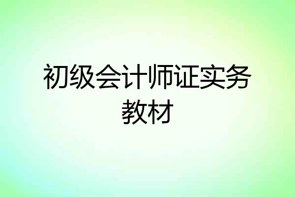 初级会计师证实务教材